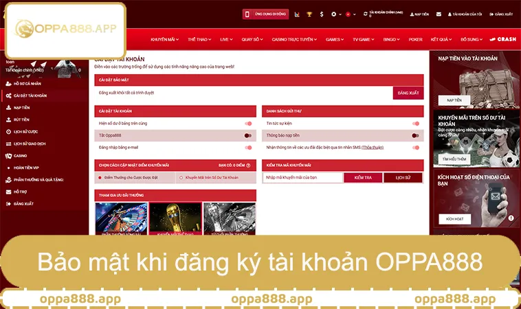 Đăng Ký OPPA888 3 Bảo mật khi đăng ký tài khoản OPPA888 và xác minh danh tính