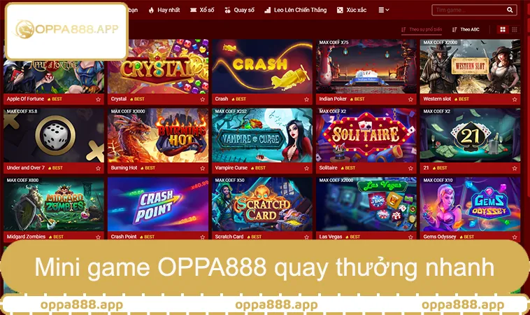 Mini Game OPPA888 1 Mini game OPPA888 quay thưởng nhanh