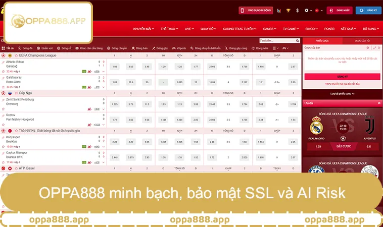 Trang chủ 17 OPPA888 minh bạch, bảo mật SSL và AI Risk