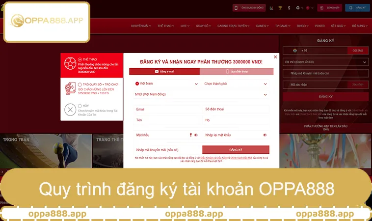 Điều Khoản Sử Dụng OPPA888 1 Quy trình đăng ký tài khoản trong điều khoản sử dụng OPPA888