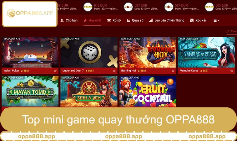 Mini Game OPPA888 2 Top mini game quay thưởng OPPA888